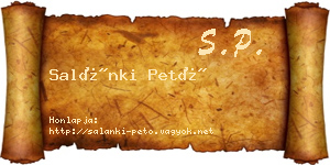 Salánki Pető névjegykártya
